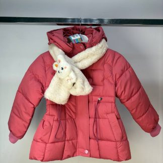 Куртка розовая с шарфом